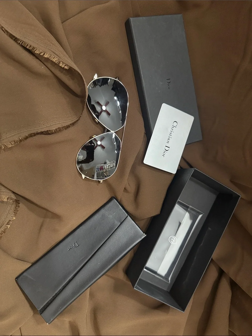Christian Dior Stellaire Black and Silver Sunglasses - Excellent condition w/box